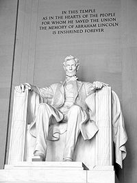 Lincoln statue within the Lincoln Memorial