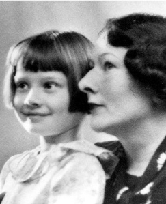 Audrey Hepburn and her mother Ella, Baroness van Heemstra Hepburn-Ruston, ca. 1936.