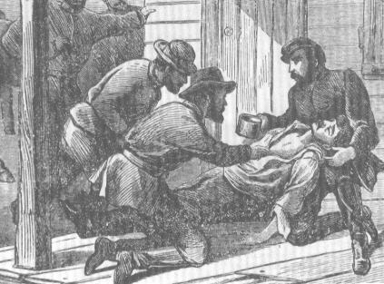 Lincoln assassin John Wilkes Booth was pronounced dead at 7:15 A.M. April 26, 1865. He was not killed instantly. He lingered near death on the grass then later on the porch of the Garrett farmhouse in Virginia (illustrated here). After his death, a search of his body turned up a pair of revolvers, a belt and holster, a knife, some cartridges, a file, a war map of the southern states, a spur, a pipe, a Canadian bill of exchange, a compass with a leather case, a signal whistle, an almost burned-up candle, photos of five women - four actresses (Alice Grey, Helen Western, Effie Germon, and Fanny Brown) and his fiancée, Lucy Hale (the daughter of ex-Senator John P. Hale from New Hampshire), and an 1864 date book kept as a diary.