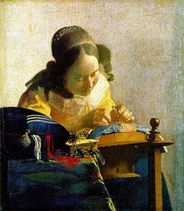 Salvador Dalí found deep meaning in Jan Vermeer's painting, "The Lacemaker" (ca. 1669-70)