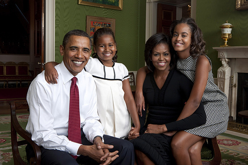 The Obama Family, the first official White House portrait shot by photographer Annie Leibovitz, Sept. 1, 2009