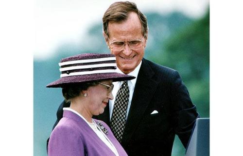 The Queen with President George H. Bush in 1991