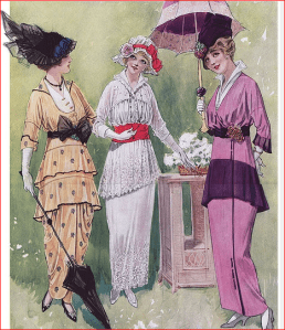 1914 day dresses featuring Peter Pan collars. 