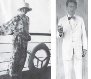 Agatha Christie and Archie Christie on board the RMS Kildonan Castle. Jan.-Feb. 1922