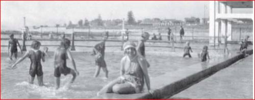 Agatha swims at Sea Point, February 1922.