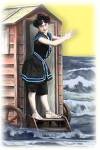 Girl leaving bathing&nbsp;machine