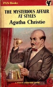 The Mysterious Affair at Styles by Agatha Christie (1920) introduces retired Belgian detective Hercule Poirot. This is Christie's first published book.
