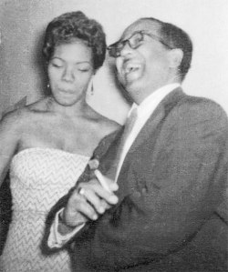 Poets Maya Angelou and Langston Hughes hang out. Undated, prob. ca. 1960s.