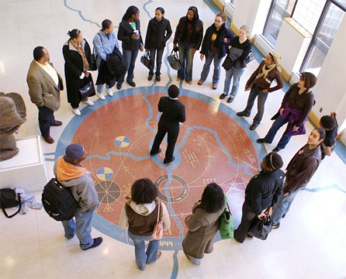 The Langston Hughes Building lobby at the Schomburg Center, New York City