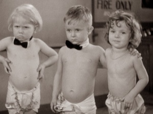Shirley Temple (r.) in her first film, "Runt Page," 1933