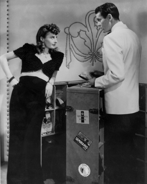 Barbara Stanwyck and Henry Fonda in "The Lady Eve," 1941. Costumes by Edith Head.