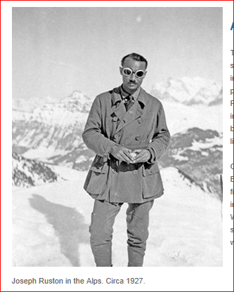 Audrey Hepburn's father in the Alps, 1927: Joseph Anthony Victor Ruston (later Hepburn-Ruston)