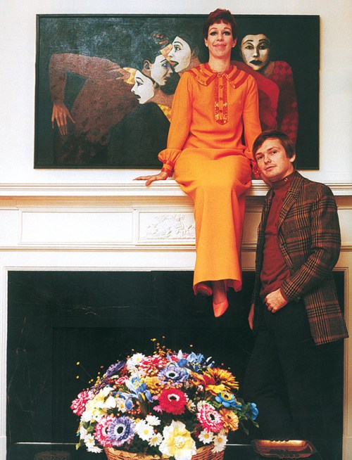 Carol Burnett and Bob Mackie at Carol's home, 1967