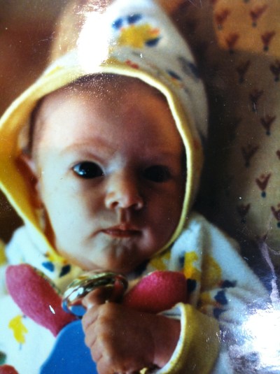 Katie Rogers at one month. 1988