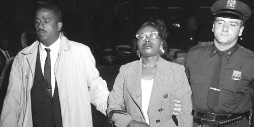 Izola Ware Curry, Dr. Martin Luther King's assailant. Following her arrest, psychiatrists evaluated her and diagnosed her with paranoid schizophrenia and an I.Q. of about 70. She was institutionalized and died in 2015, at the age of 98. (Getty Images)